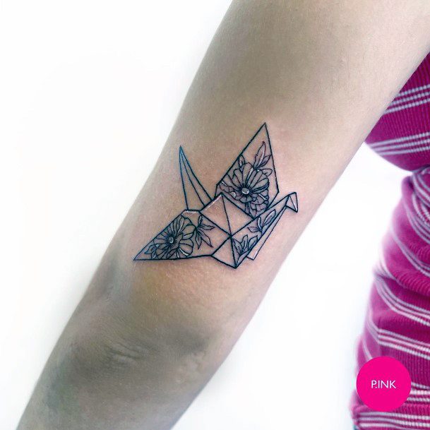 Amazing Origami Tattoo Ideas For Women Crane