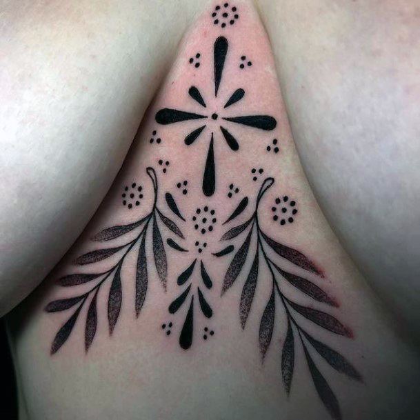 Amazing Ornamental Tattoo Ideas For Women Under Boobs