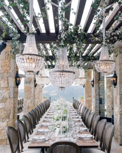 Amazing Outdoor Gazebo Wedding Reception Greenery Vine Decoration Ideas