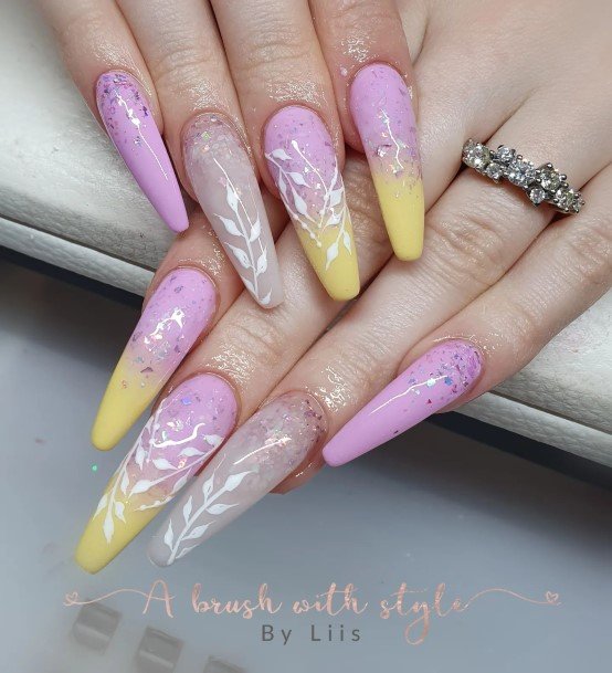 Amazing Purple And Yellow Nail Ideas For Women
