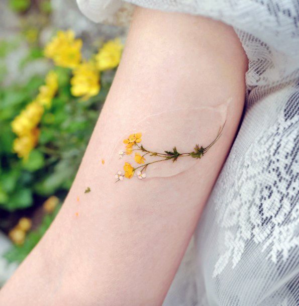 Amazing Ranunculus Buttercup Tattoo Ideas For Women