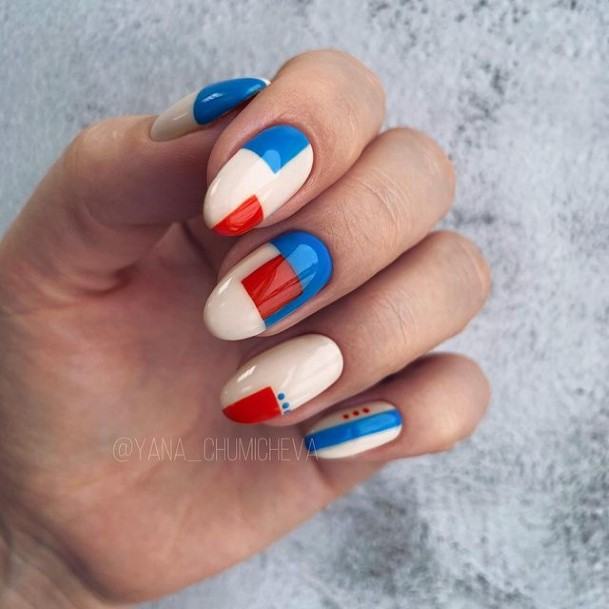 Amazing Red And Blue Nail Ideas For Women