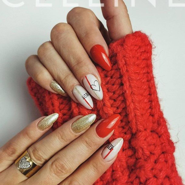 Amazing Red Glitter Nail Ideas For Women