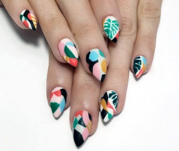 Amazing Riot Of Colours Abstract Art Nails For Women