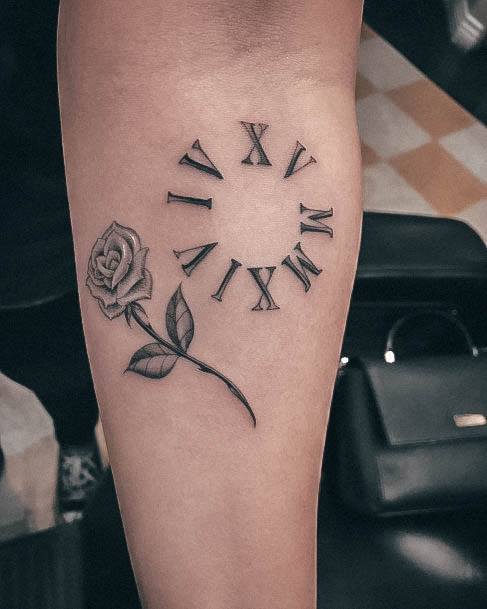 Amazing Roman Numeral Tattoo Ideas For Women Forearm