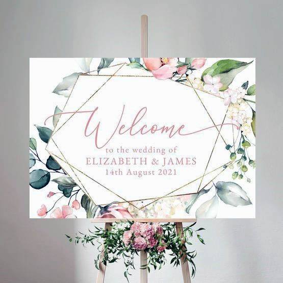 Amazing Rose Gold Welcome Wedding Sign Decor