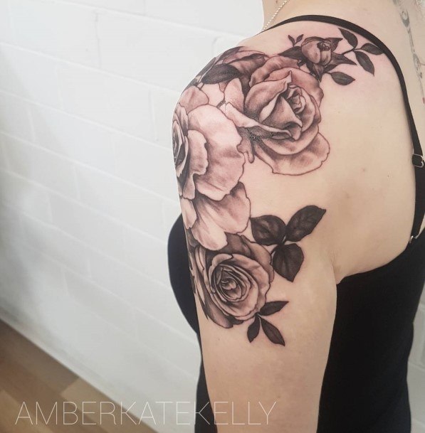 Amazing Rose Shoulder Tattoo Ideas For Women