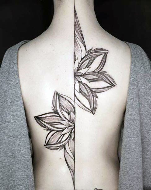 Amazing Spine Tattoo Womens Art