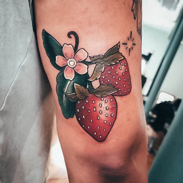 Amazing Strawberry Tattoo Ideas For Women