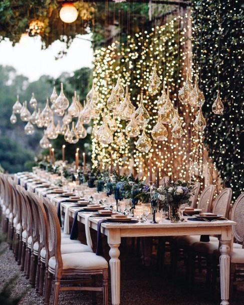 Amazing String Light Backdrop Wedding Reception Lovely Greenery Inspiration Decorations