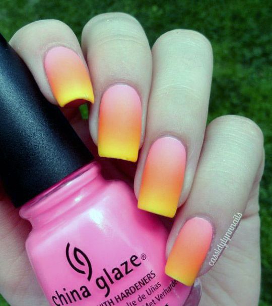 Amazing Sunset Gradient Nails Women