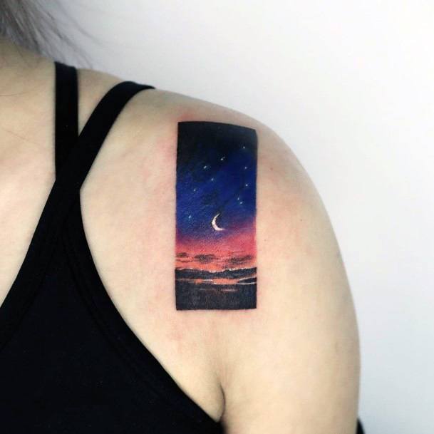 Amazing Sunset Sunrise Tattoo Ideas For Women