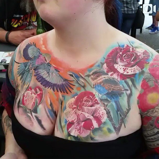 Amazing Tattoo Womens Chest