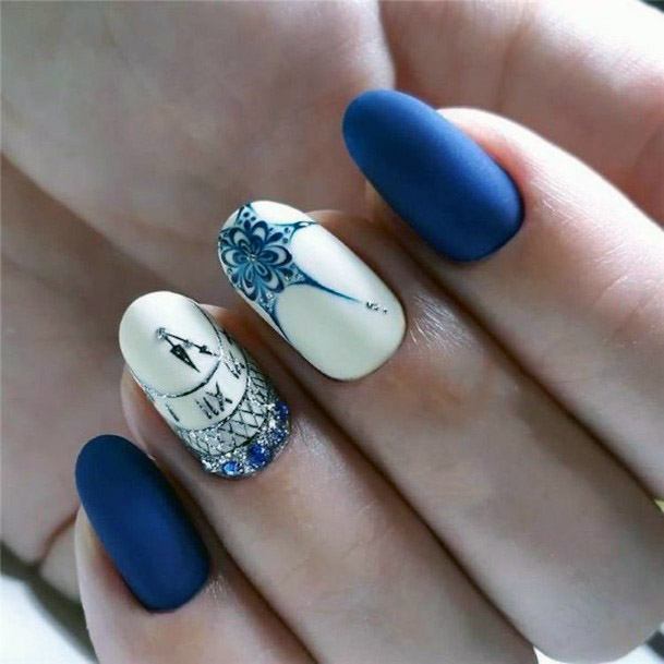 Amazing Time Piece Nails Blue For Women