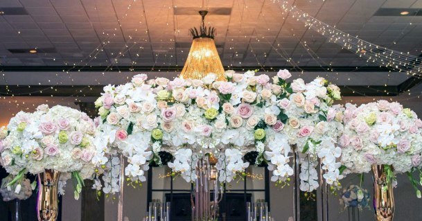 Amazing Wedding Reception Floral Hanging Lucious Pink White Yellow Decoration Inspiration