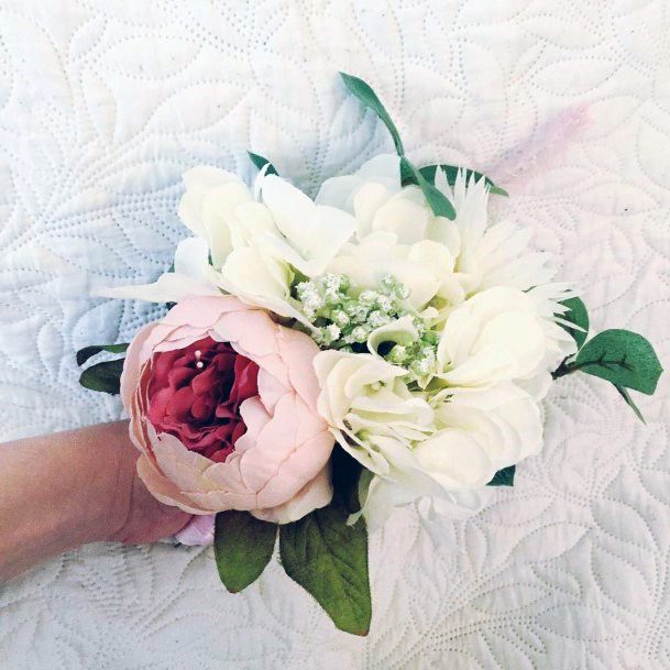 Amazing White Pink Floral Bouquet Wedding Ideas