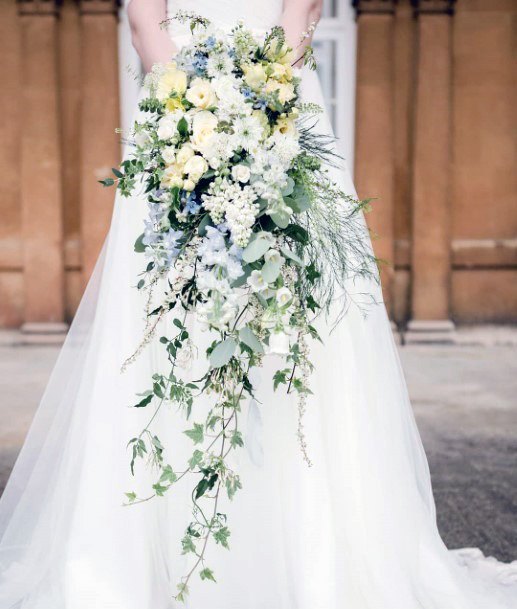 Amazing White Soft Yellow Floral Bouquet Lovely Vines Wedding Ideas