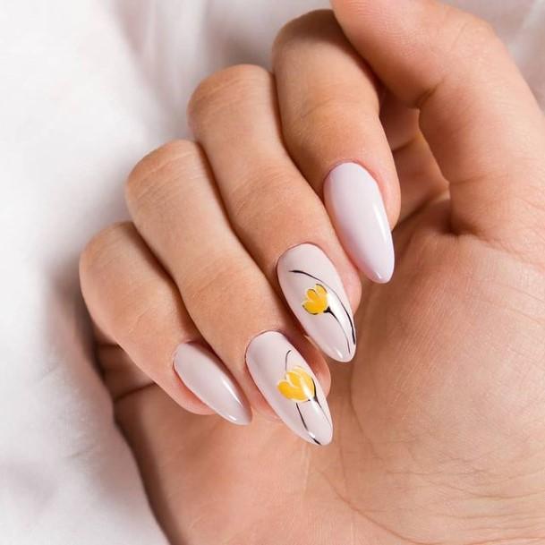 Amazing White With Flowers Nail Ideas For Women