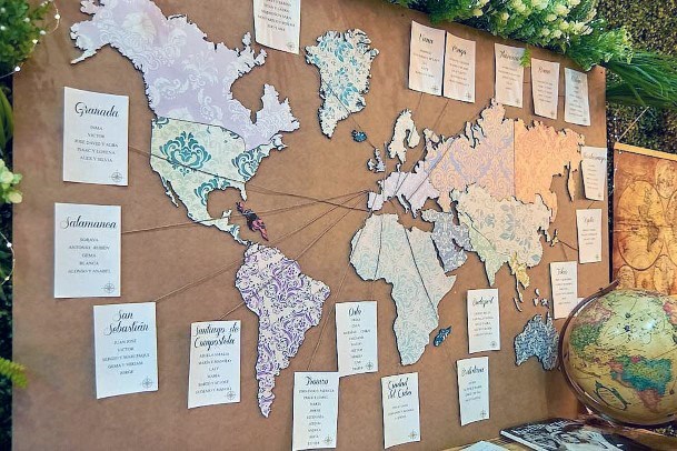 Amazing World Map Seating Chart Ideas For Wedding Sign Inspiration