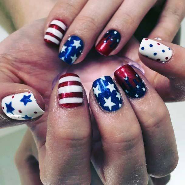 American Flag Fourth Of July Nail Ideas