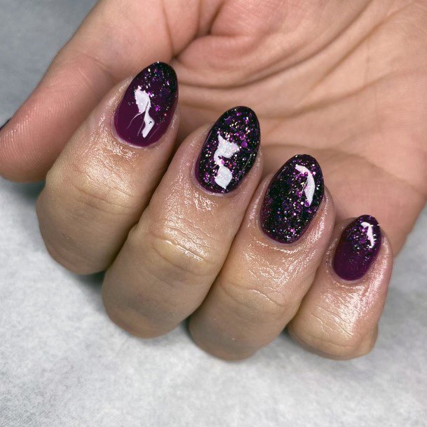 Amethyst Dark Purple Nails Women