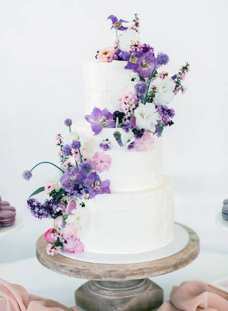 Amethyst Flowers Wedding Cake
