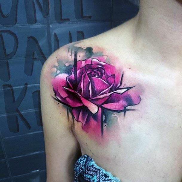 Amethyst Rose Tattoo Womens Arms