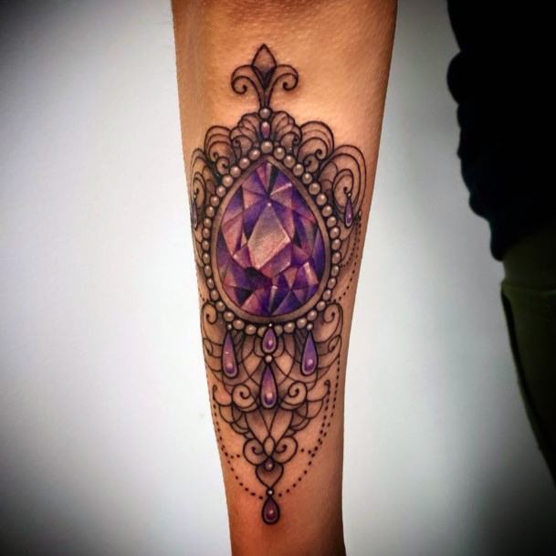 Amethyst Tattoo For Ladies