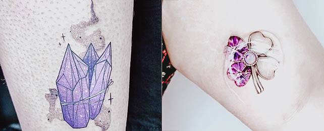 Top 100 Best Amethyst Tattoos For Women – Violet Gemstone Design Ideas