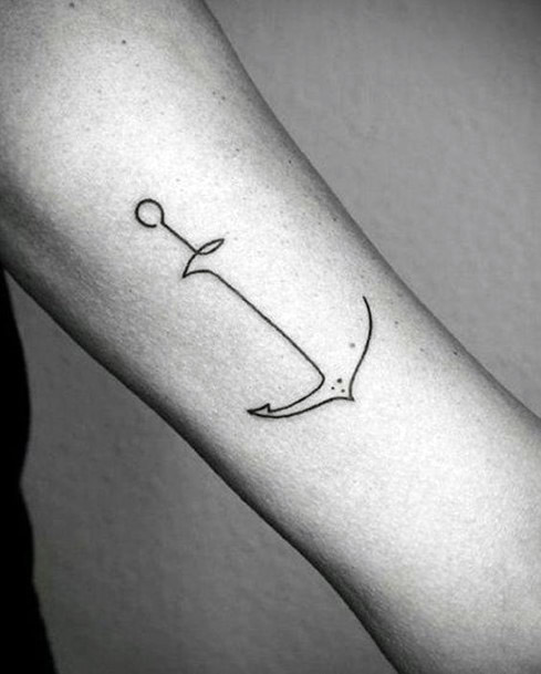 Anchor Drawing Tattoo For Women