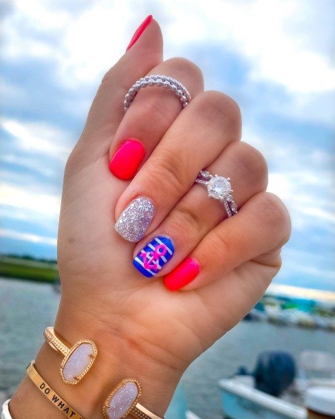 Anchor Nails Feminine Ideas