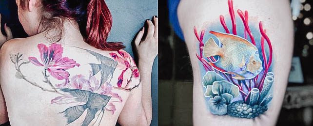 Top 100 Best Angelfish Tattoos For Women – Freshwater Fish Design Ideas