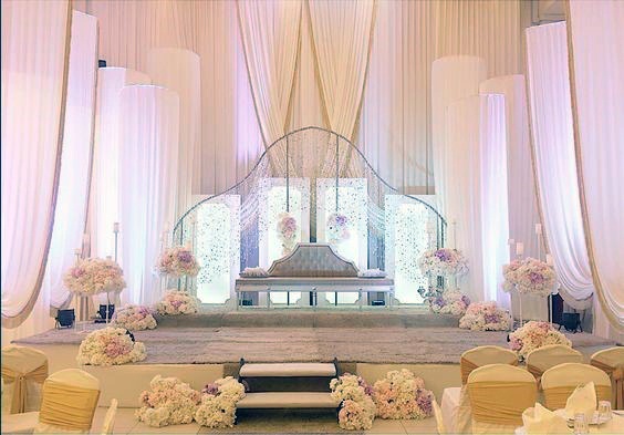 Angelic White Wedding Stage Decorations