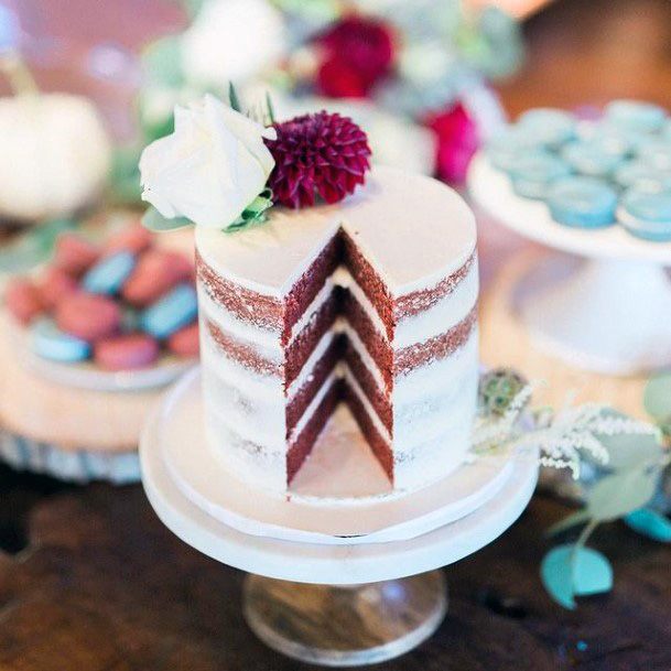 Angled Red Velvet Wedding Cake