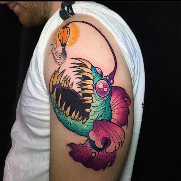 Anglerfish Womens Tattoo Designs