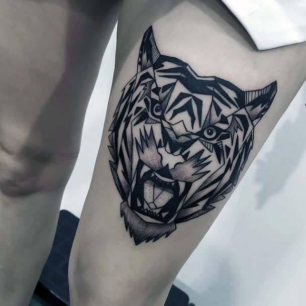 Angry Beast Tattoo Geometric For Women