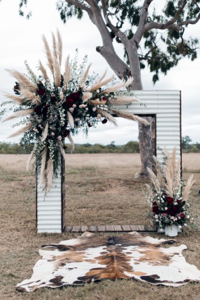 Angular Arch With Boho Wedding Flowers