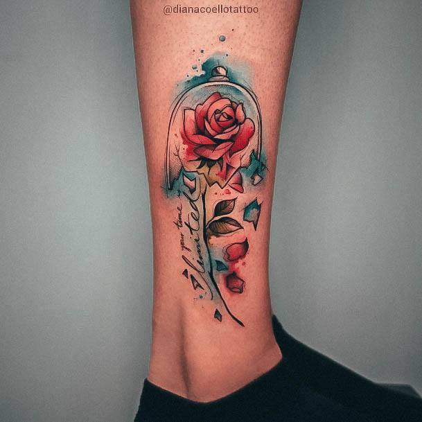 beauty and the beast rose tattoo ideas