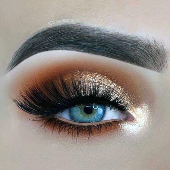 Antique Gold And Brown Eyeshadow Women