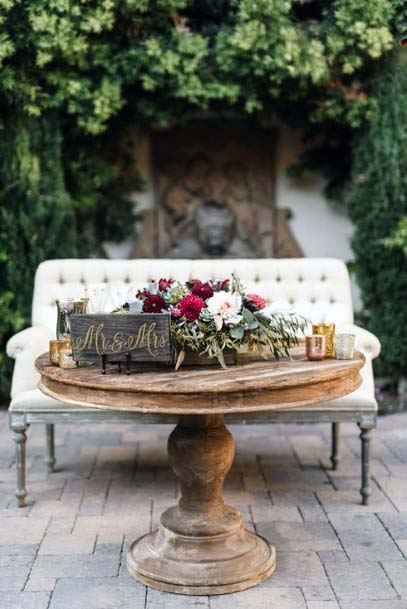 Antique Wood Wedding Head Table Decor