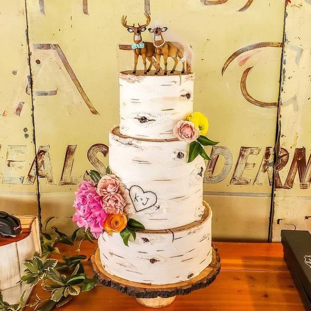 Antler Pair Country Wedding Cake