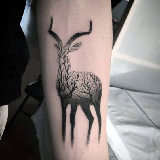 Antler Tree Tattoo Womens Hands