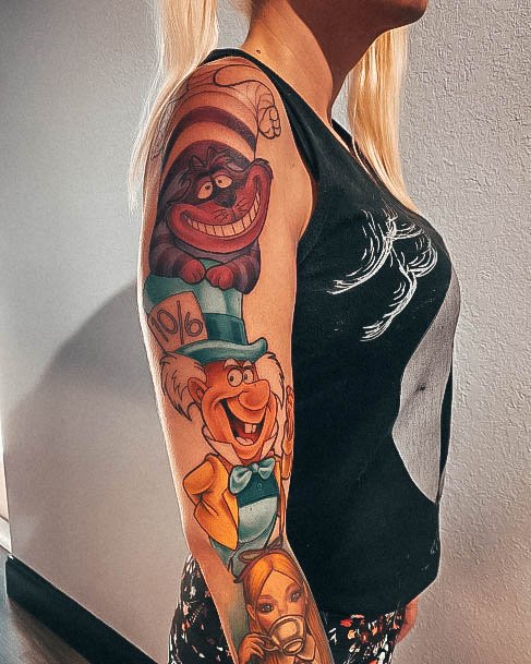 Appealing Womens Alice In Wonderland Tattoos