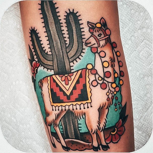 Appealing Womens Alpaca Tattoos