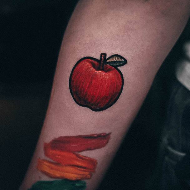 Appealing Womens Apple Tattoos