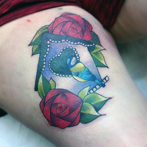 Appealing Womens Birdhouse Tattoos