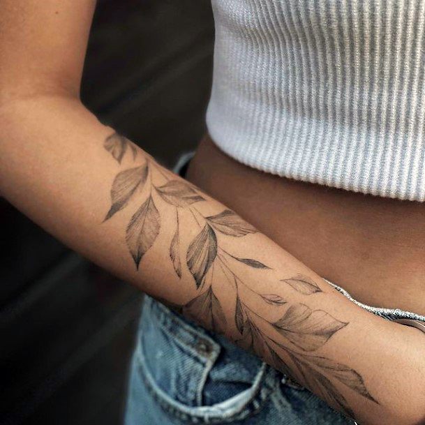 Appealing Womens Black Ink Tattoos