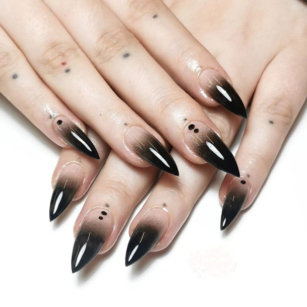 Appealing Womens Black Ombre Nails