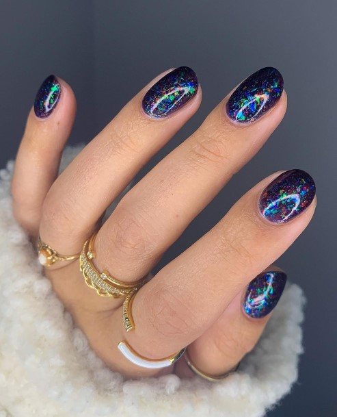 Appealing Womens Blue Glitter Nails