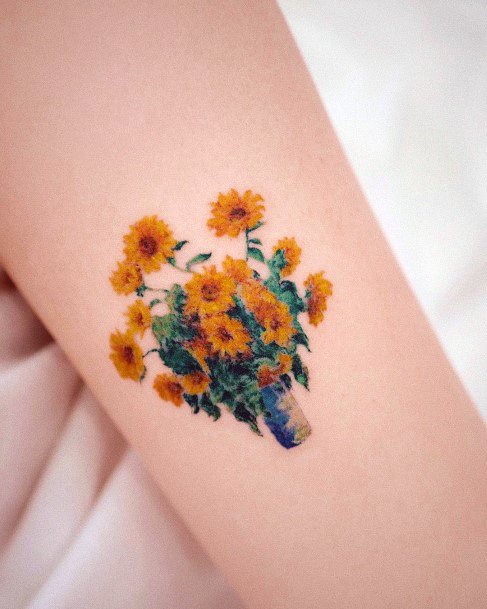 Appealing Womens Bouquet Tattoos